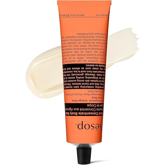 Aesop Rind Concentrate Travel Body Balm | Nourish and Smooth Skin with Shea and Cocoa Butter | Aloe Vera Juice to Soothe and Hydrate | 3.4oz / 100mL - Image 1