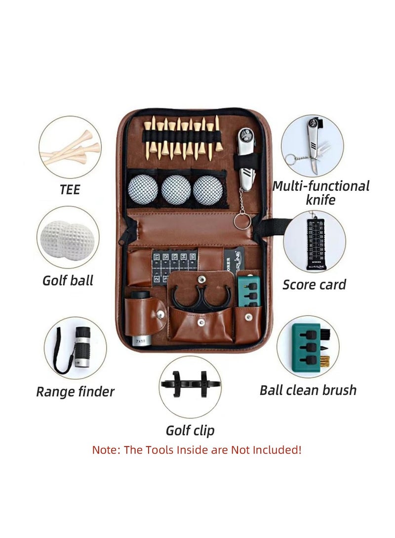 Excefore Golf Accessory Case PU Golf Accessories Bag, Hard Case Organizer with Storage Slots for Tees, Divot, Ball Markers and Golf Essentials, Golf Gifts for Golfers - Image 2