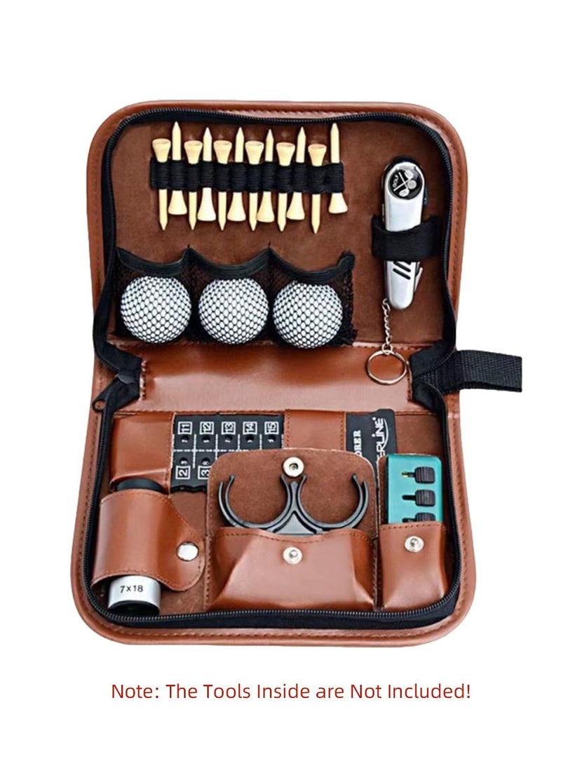 Excefore Golf Accessory Case PU Golf Accessories Bag, Hard Case Organizer with Storage Slots for Tees, Divot, Ball Markers and Golf Essentials, Golf Gifts for Golfers - Image 3