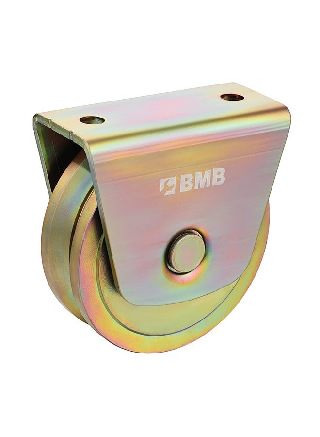 BMB tools V-Groove Caster Wheel - 100mm, Rigid - Heavy Duty Sliding Gate Wheels with Pre-Drilled Holes for V Track Rail, Rolling Driveway Gates, Industrial Machines, Smooth Operation, Weather-Resistant  - Image 1