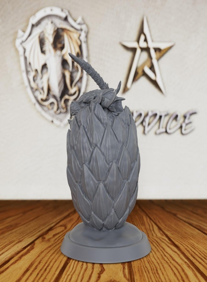 AUSPDICE Fantasy Unpainted Tabletop Miniatures for TTRPG - 28mm Scale Hatching Whelp Minis Figurine for Dungeon Masters, Miniature Game RPG Accessory Decor - Dragon Eggs (AS425) - Image 5