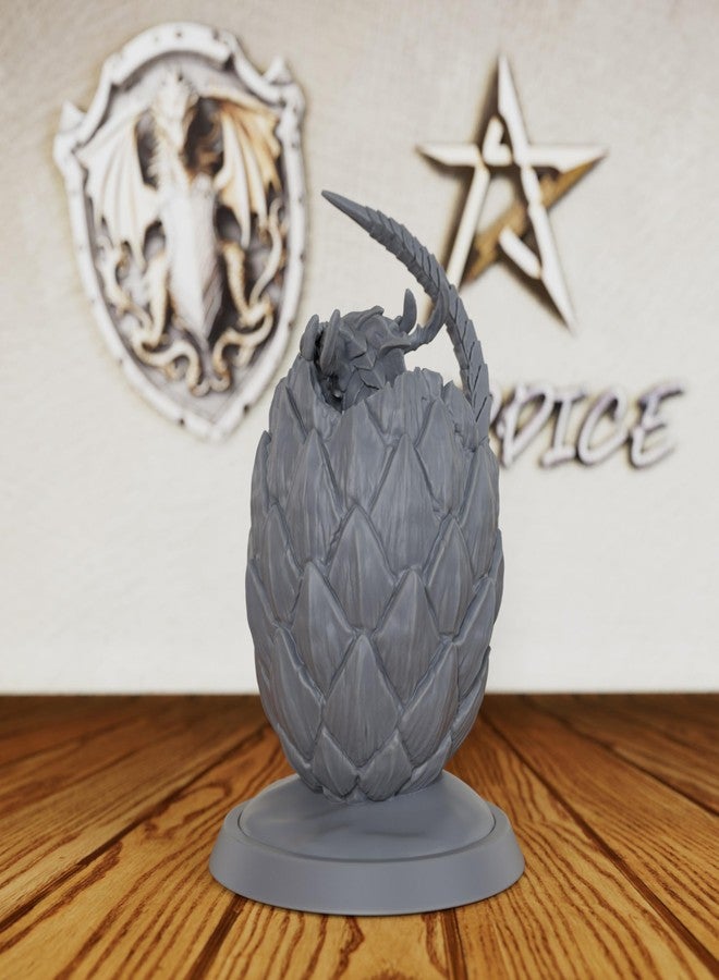 AUSPDICE Fantasy Unpainted Tabletop Miniatures for TTRPG - 28mm Scale Hatching Whelp Minis Figurine for Dungeon Masters, Miniature Game RPG Accessory Decor - Dragon Eggs (AS425) - Image 4