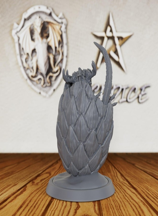 AUSPDICE Fantasy Unpainted Tabletop Miniatures for TTRPG - 28mm Scale Hatching Whelp Minis Figurine for Dungeon Masters, Miniature Game RPG Accessory Decor - Dragon Eggs (AS425) - Image 3