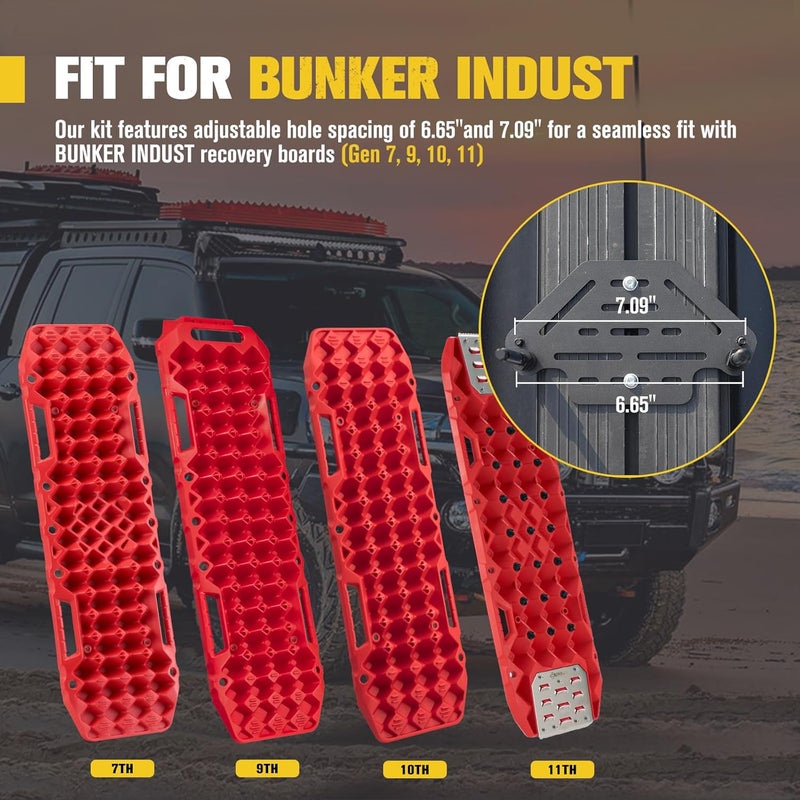 BUNKER INDUST مجموعة تركيب لوحات الاسترداد Bunker INDUST للوح الجر (الجيل 7، 9، 10، 11) مع قفل - Image 2