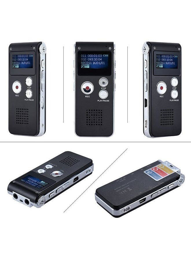 Generic - 8GB Digital Voice Recorder Voice Activated Recorder with Playback Upgraded Portable Tape Recorder for Lectures, Meetings, Interviews, Portable Audio Recorder, MP3 - Image 1