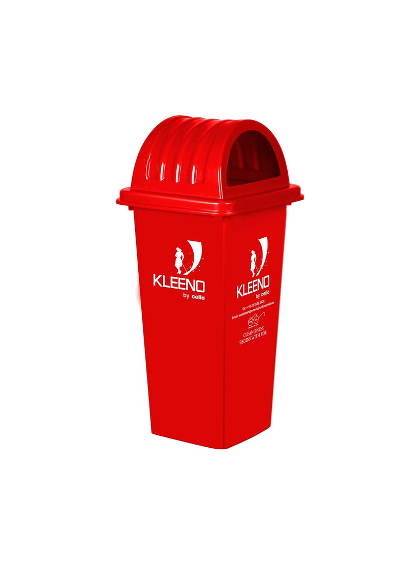 Kleeno Cello Kleeno Dome Lid Plastic Garbage Dustbin Bucket 110 Ltr Red ManualLift  - Image 1