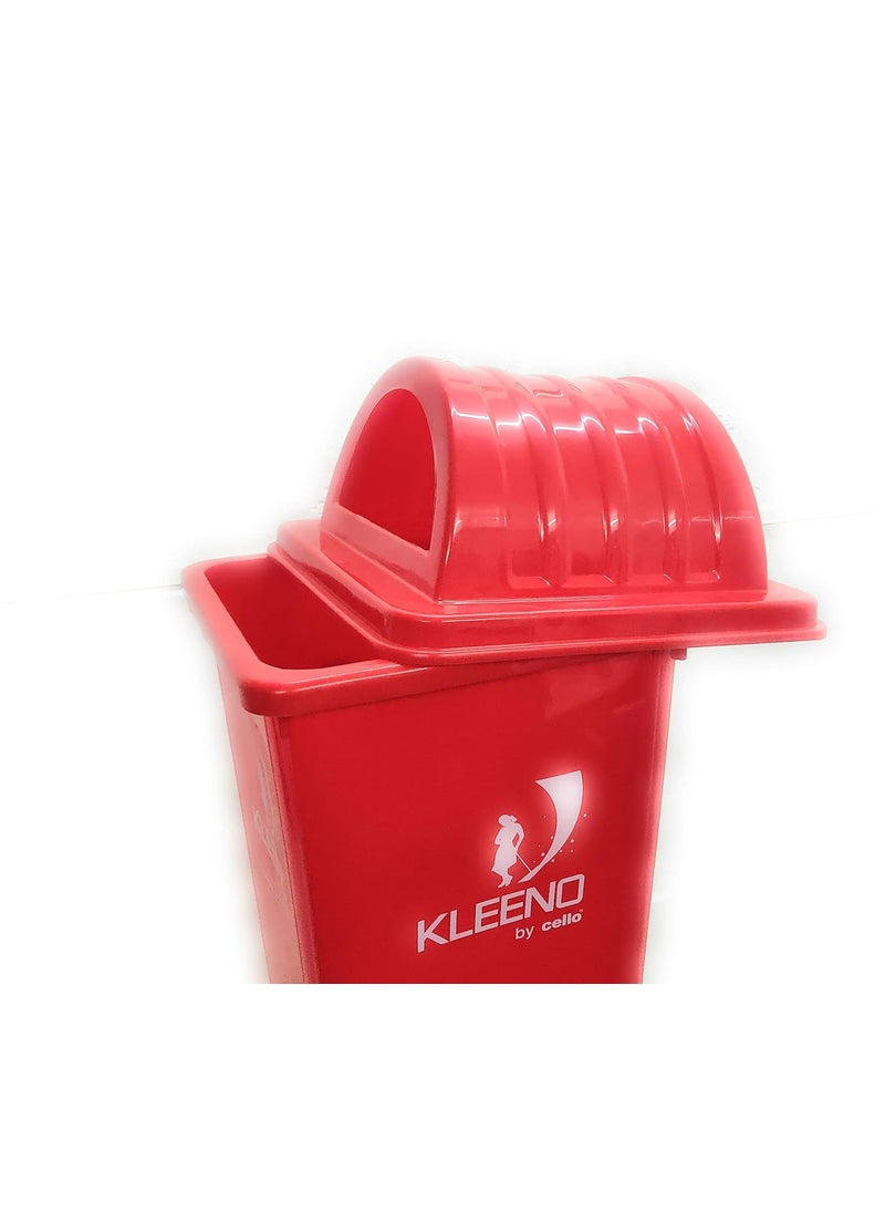 Kleeno Cello Kleeno Dome Lid Plastic Garbage Dustbin Bucket 110 Ltr Red ManualLift  - Image 3