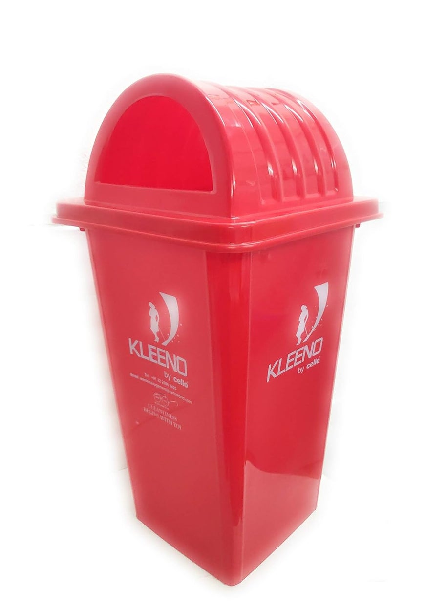 Kleeno Cello Kleeno Dome Lid Plastic Garbage Dustbin Bucket 110 Ltr Red ManualLift  - Image 2