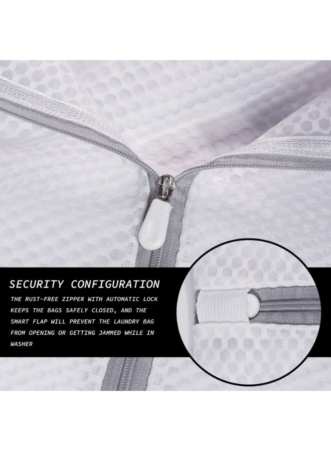 RTYY 4 قطع من أكياس الغسيل الشبكية المتينة على شكل قرص العسل للملابس الرقيقة، حقيبة غسيل قابلة لإعادة الاستخدام للعناية بالغسيل والعناية بالألوان (قطعة واحدة 24 × 24 بوصة، قطعة واحدة 20 × 24 بوصة، قطعة واحدة 16 × 20 بوصة، قطعة واحدة 12 × 16 بوصة) - Image 2