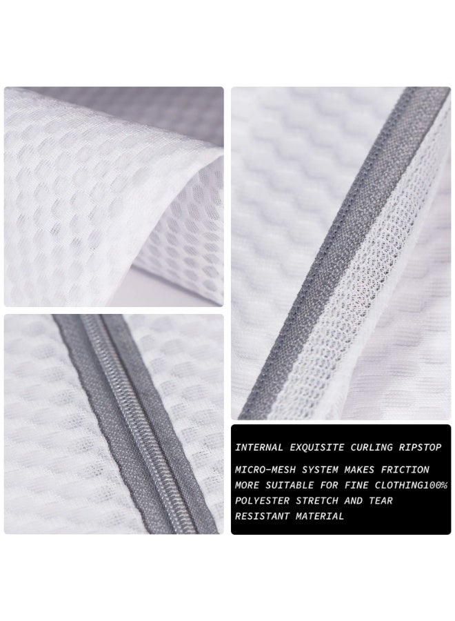 RTYY 4 قطع من أكياس الغسيل الشبكية المتينة على شكل قرص العسل للملابس الرقيقة، حقيبة غسيل قابلة لإعادة الاستخدام للعناية بالغسيل والعناية بالألوان (قطعة واحدة 24 × 24 بوصة، قطعة واحدة 20 × 24 بوصة، قطعة واحدة 16 × 20 بوصة، قطعة واحدة 12 × 16 بوصة) - Image 3