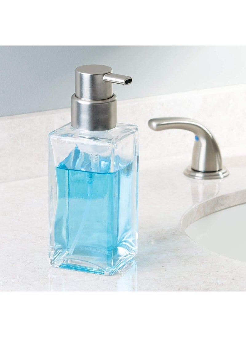 InterDesign iDesign Casilla Modern Glass Pump Liquid Foam Hand Soap Dispenser for Kitchen, Bathroom, Sink, Vanity, Holds 14 oz, Clear  - Image 4