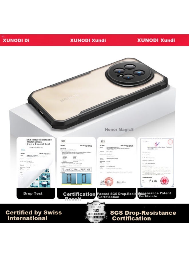 Xundd Honor Magic8 Case Magic8pro Airbag Shockproof Protective Cover Full Coverage Transparent Ultra-thin 360° Rotatable Magnetic Stand Case - Image 2