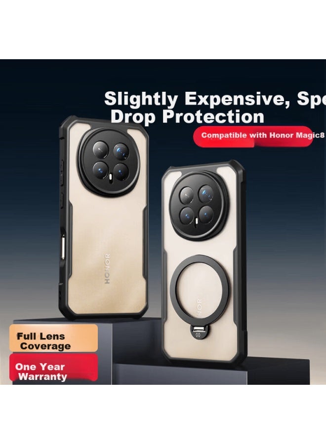 Xundd Honor Magic8 Case Magic8pro Airbag Shockproof Protective Cover Full Coverage Transparent Ultra-thin 360° Rotatable Magnetic Stand Case - Image 3