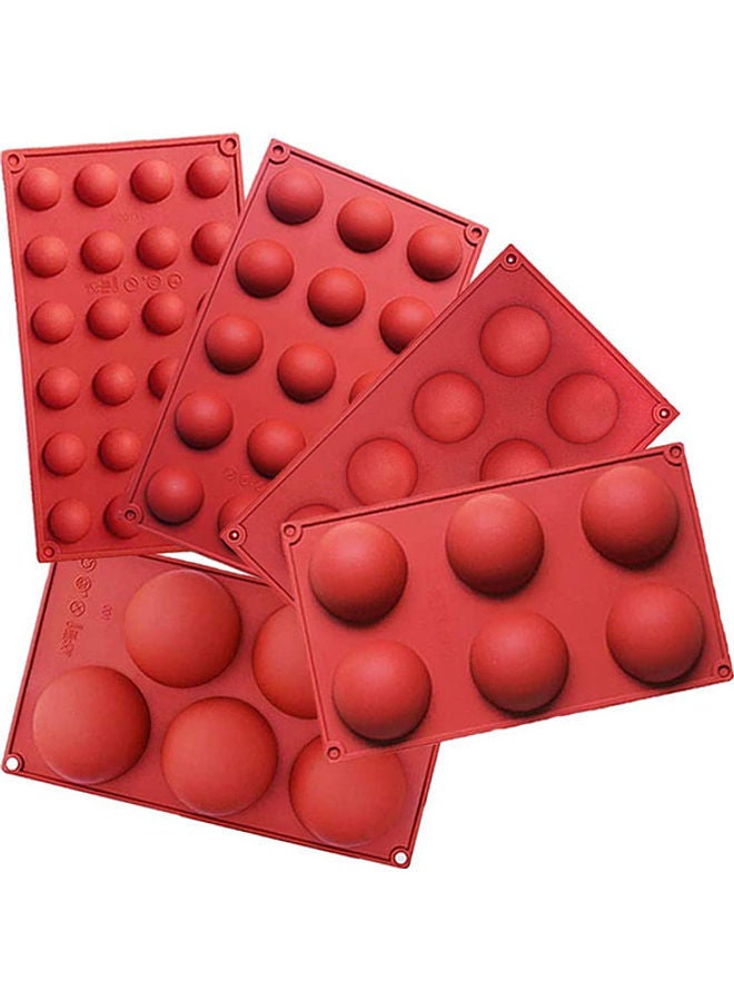 NIBEMINENT 5-Pack Baking Mold For Making Candy Brick Red 29x17x2.8cm - Image 1