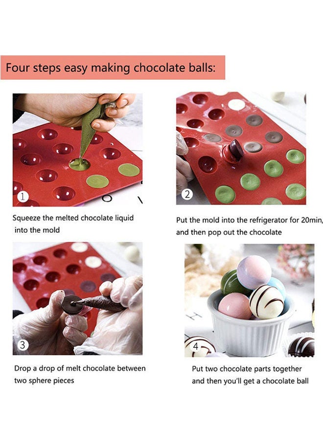NIBEMINENT 5-Pack Baking Mold For Making Candy Brick Red 29x17x2.8cm - Image 3