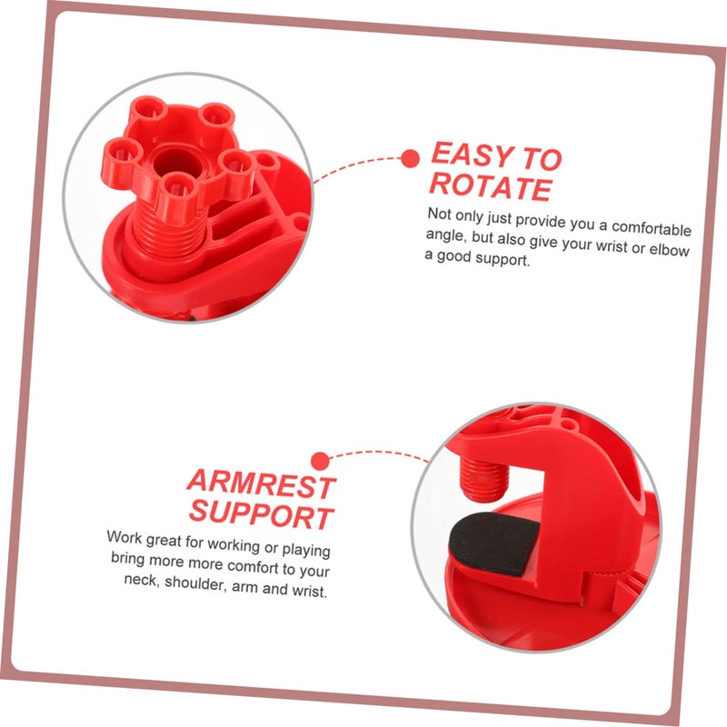 Red Medium Ergonomic Desk Arm Rest Supports for Home Office Keyboard Use - Image 3