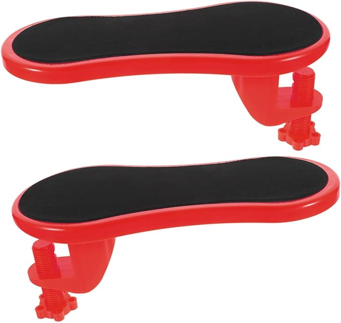 Red Medium Ergonomic Desk Arm Rest Supports for Home Office Keyboard Use - Image 1