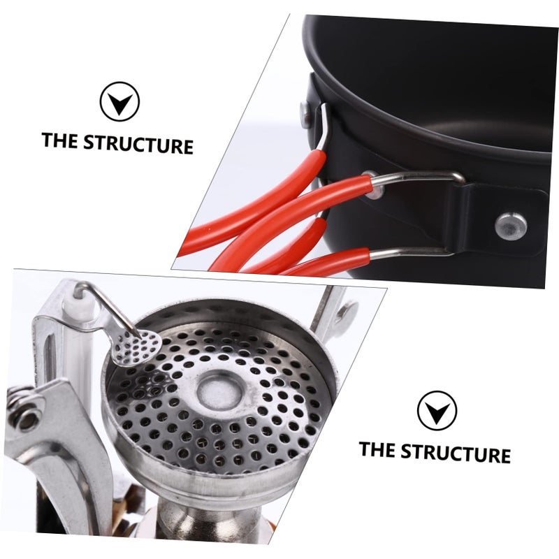 Ultra Light Portable Camping Cookware Set Non Stick Pot Pan Plates Utensils - Image 5