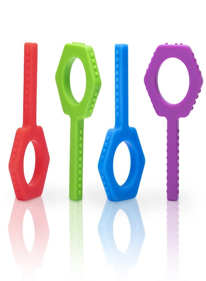 SOSKYGELO Sensory Chew Toys(Keys Shape) - 4Packs Chewy Tubes for Kids Sensory Needs, Teething Sticks Toys for Autism, ADHD, SPD, Silicone Made Multicolor Chewlery Tubes for Kids - Image 1