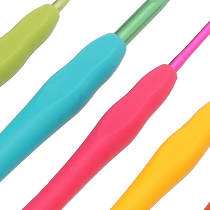 RKPM HOMES RKPM HOMES Aluminum Crochet Hooks Kit I with Colored Soft Handles I Knitting Crochet Supplies I Easy Grip with Flat Finger I DIY Knitting Kit for Knitting Sweaters Scarves and Hats Set of 9 - Image 2