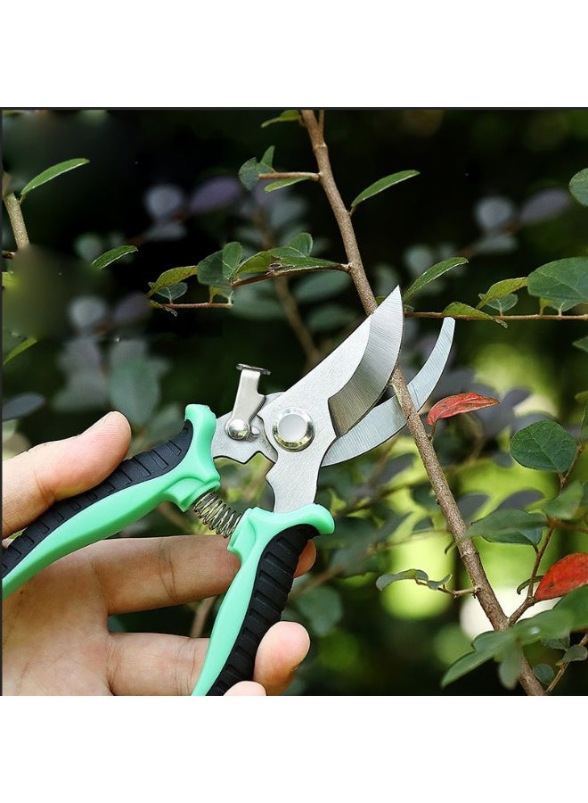 آي هوم شوب مقص حديقة من الفولاذ المقاوم للصدأ بشفرات سميكة 2.5 مم، مقص فروع للاستخدام في الحدائق والحقول وترتيب الزهور، مع مقابض PP وخاصية الرجوع التلقائي - Image 3