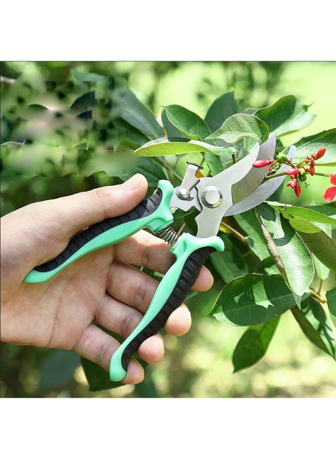 آي هوم شوب مقص حديقة من الفولاذ المقاوم للصدأ بشفرات سميكة 2.5 مم، مقص فروع للاستخدام في الحدائق والحقول وترتيب الزهور، مع مقابض PP وخاصية الرجوع التلقائي - Image 4