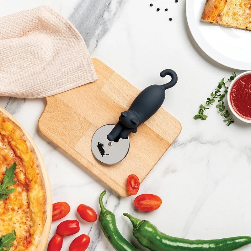 OTOTO Kitty Cut Pizza Cutter Wheel - Pizza Cutters Stainless Steel, Funny Kitchen Gadgets and Kitchen Gifts, Cat Gift for Women Cat Lovers (kitty cut) - Image 2