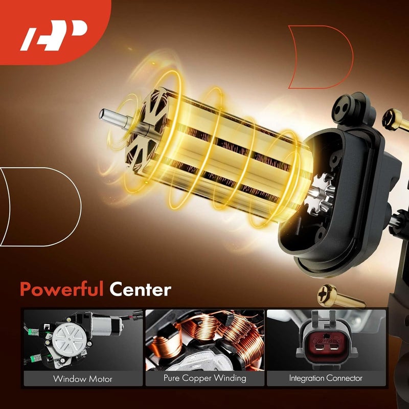 A-Premium Power Electric Window Regulator with Motor for Dodge B1500 B2500 B3500 Ram 1500 Van 1998-2003 Front Passenger Side - Image 4