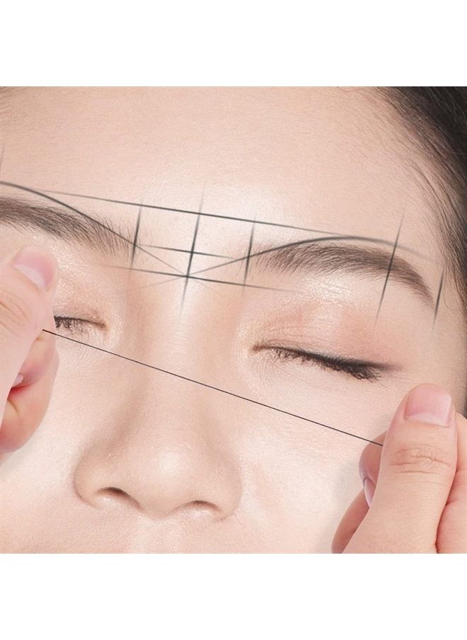 XIAOYU - 10M Brow Pre-Inked Eyebrow Mapping String, Measuring Tool for Marking Symmetrical Eyebrows, 6PCS White Ink & 6PCS Black Ink - Image 1