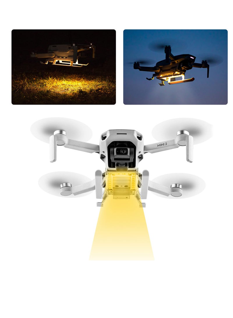 KASTWAVE Led Light Landing Gear for DJI Mini 2/ Mini SE/ Mavic Mini Drones, Foldable Light-emitting Tripod with Nighttime Indication Flight Light Drone Extension Protection Accessory (Yellow Light) - Image 1