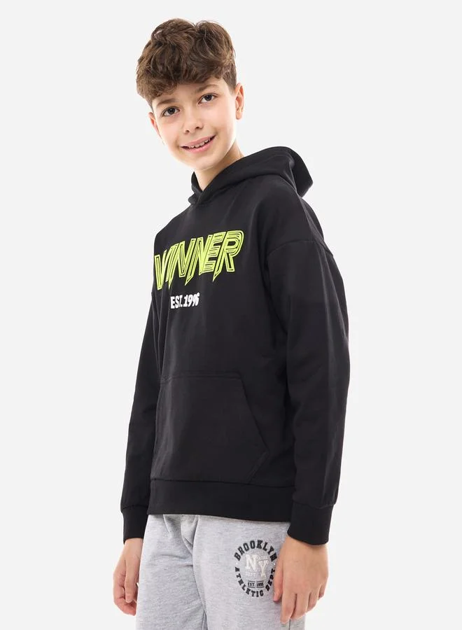 victor and jane Graphic Print Hoodie with Front Pocket by Styli