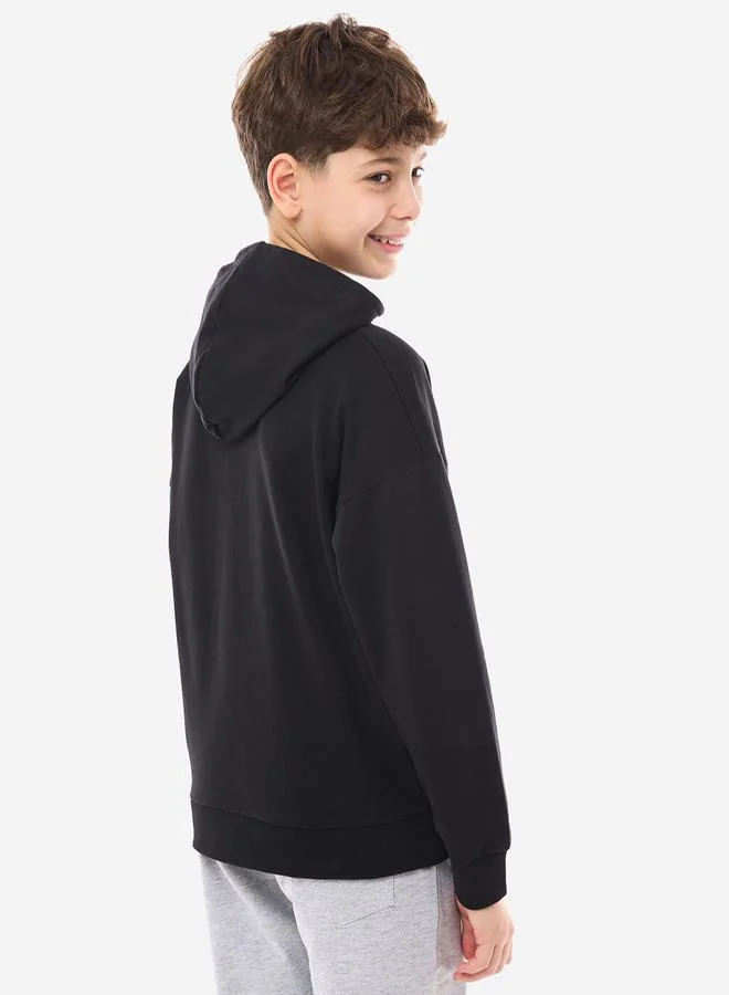 victor and jane Graphic Print Hoodie with Front Pocket by Styli