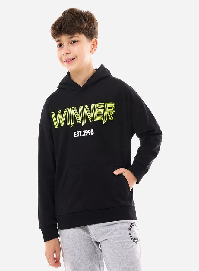 victor and jane Graphic Print Hoodie with Front Pocket by Styli