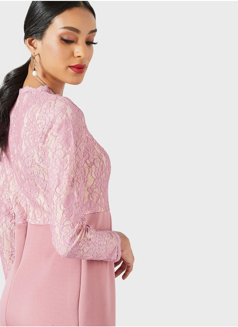 SIVVI for HANIYA Lace Detail Bodycon Dress