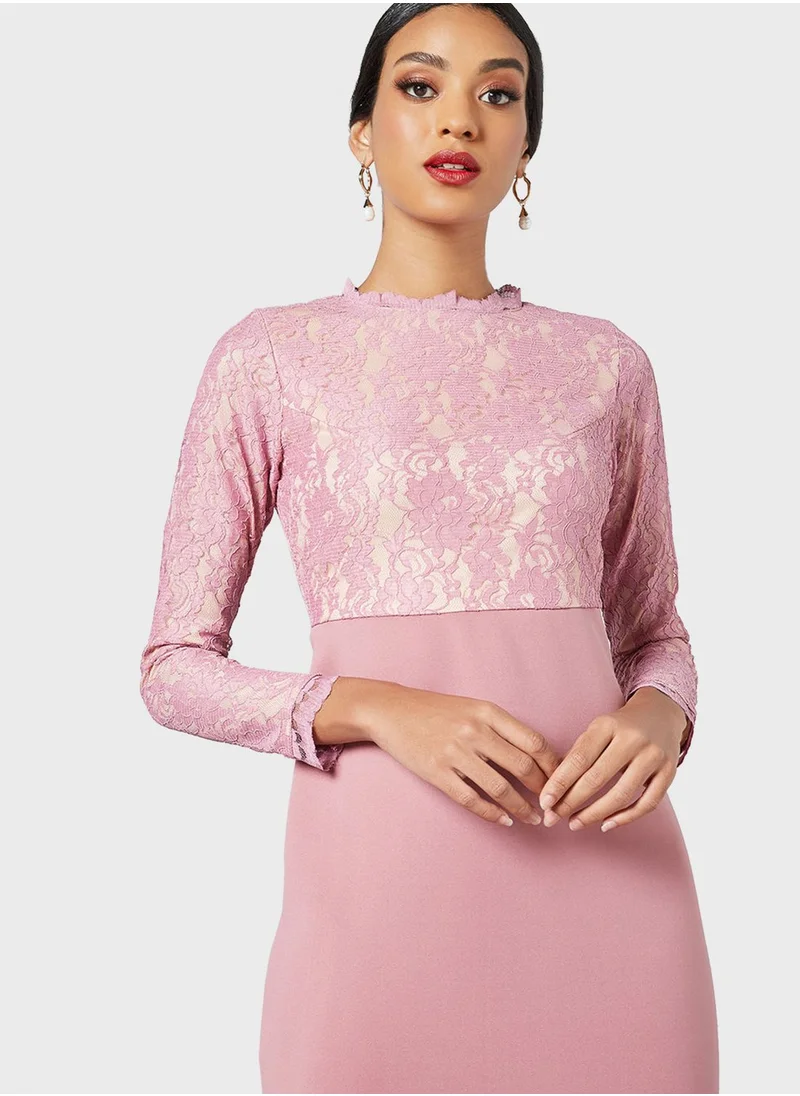 SIVVI for HANIYA Lace Detail Bodycon Dress
