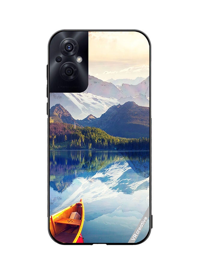 VR CREATIVE Protective Case Cover For Oppo Reno8 Z Boat In River Scenery Design Multicolour - Image 1