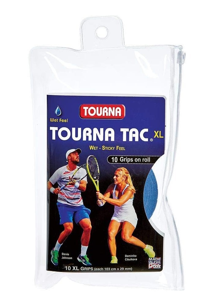 Tourna Tac 10 Pack Tacky Feel Tennis Grip, Blue, X-Large - Image 5