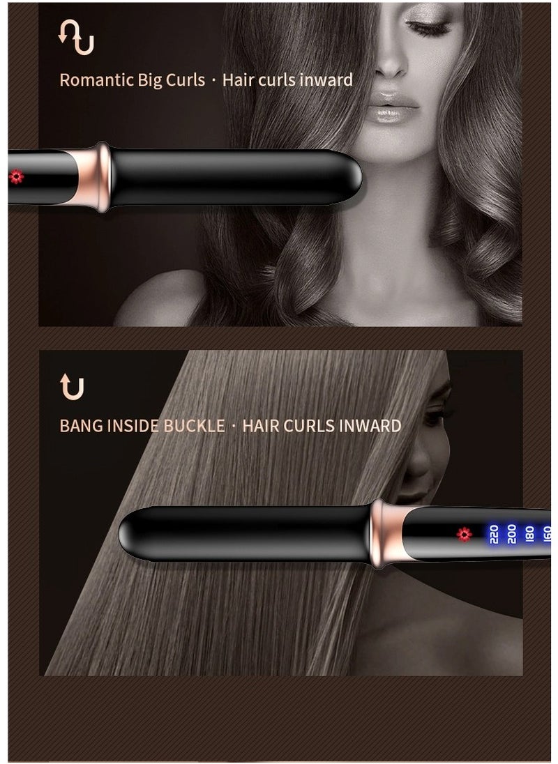 Generic - Hair Straightener, hair iron, flattening iron for hair, can also curl hair, 4 heat setting, Fast Heat up(Black) - Image 1