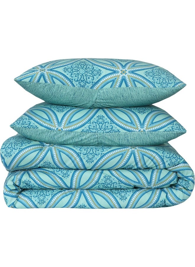 Sleepdown - Sleepdown King Size Comforter Set – Hotel Quality Microfiber Lightweight Down Alternative Comforter with Pair Pillowcases Cozy Bed Set - Geometric - Image 1