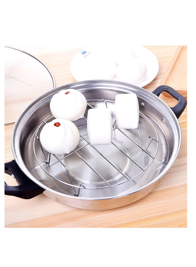 Yansanido 2 Pcs Steaming Rack, 5.9 Inch Round Stainless Steel Steamer Plate for Roasting Cooking, Cooling and Food Steaming in Kitchen and Outdoors (silver, 5.9 Inch) - Image 4