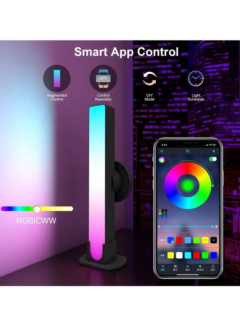 رات سو 2 حزمة من قضبان الإضاءة LED الذكية للألعاب المتوافقة مع مساعد Google وإضاءة تزيين Alexa RGBIC للمنزل مع جهاز التحكم عن بعد  - Image 2