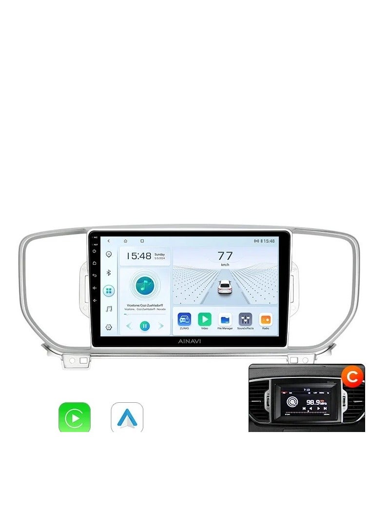 MNT The 2016-2018 Kia Sportage's screen is part of the car's infotainment system. It runs on Android and supports features like Apple CarPlay and Android Auto, allowing you to easily connect your smartphone. It also offers a high resolution of up to 1080 pixels, making it excellent for displaying information and maps clearly. - Image 1