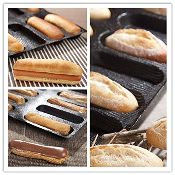 BLUE DROP Bluedrop Silicone Hot Dog Bread Forms Mini Baby Sandwich Baking Molds Food grade Perforated Eclair Sheets for Home Oven - Image 3