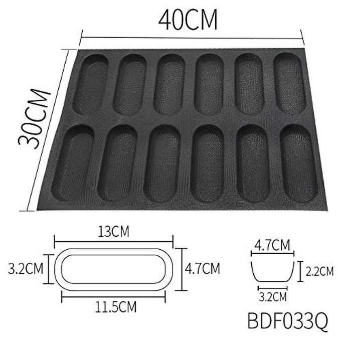 BLUE DROP Bluedrop Silicone Hot Dog Bread Forms Mini Baby Sandwich Baking Molds Food grade Perforated Eclair Sheets for Home Oven - Image 5