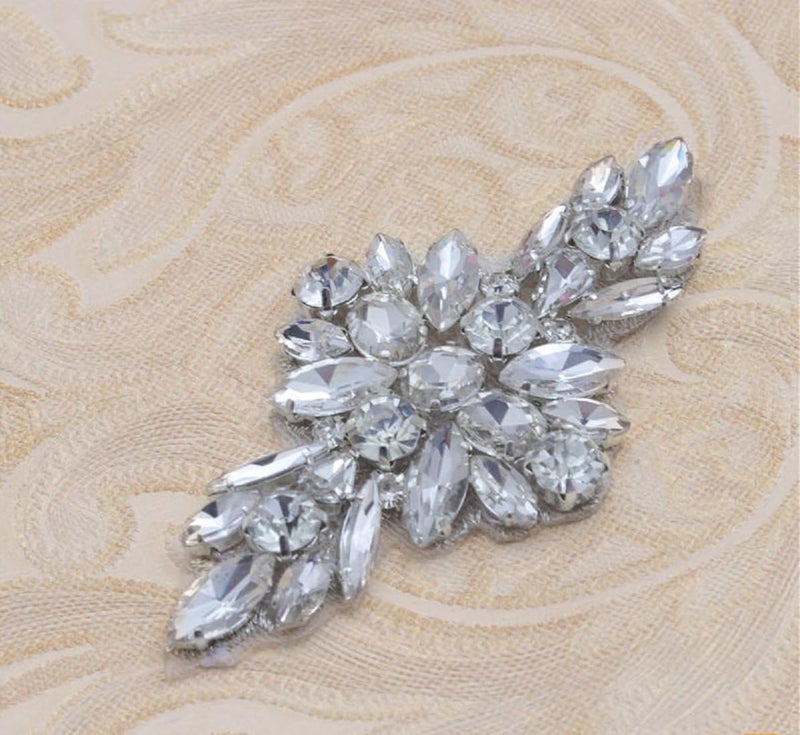 Dream Billions Marquee Rhinestones Crystal Appliques Sewing Applique Patches (1pc) Trims Hand Embroidered - Image 1