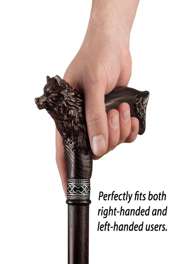 Asterom Walking Cane - Handmade Wolf Cane - Cool Walking Canes for Men and Women - Wooden, Carved, Unique - Walking Sticks for Men & Seniors (36 Inch) - Image 4