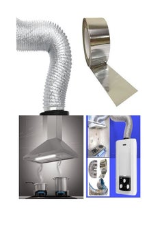Shams Hobby or chimney expands to 2.5 meters and 6 inches (15.06 cm) in diameter, made of thermally expandable aluminum for kitchen hood, gas heater and air conditioning + a special thermal paste roll of 23 yards  - Image 2