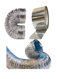 Shams Hobby or chimney expands to 2.5 meters and 6 inches (15.06 cm) in diameter, made of thermally expandable aluminum for kitchen hood, gas heater and air conditioning + a special thermal paste roll of 23 yards  - Image 3