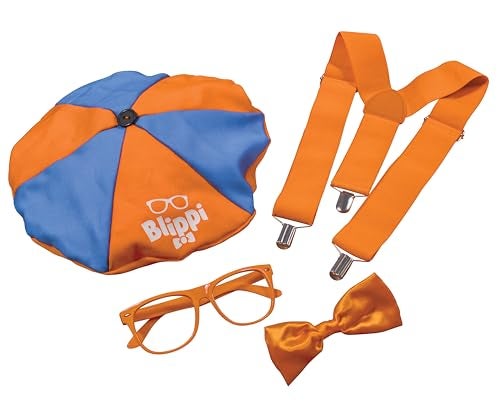 Disguise Men's Kit for Adult, Official Blippi Outfit with Hat Glasses and Bowtie Costume Accessories, One Size - Image 4