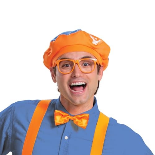 Disguise Men's Kit for Adult, Official Blippi Outfit with Hat Glasses and Bowtie Costume Accessories, One Size - Image 2